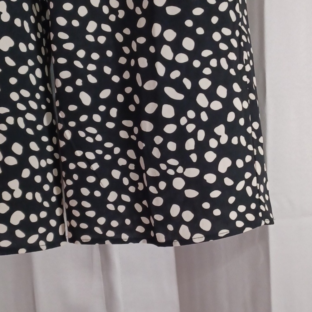 Alya Black And Cream Spotted High Waisted Paperbag Wide Leg Palazzo Pants Size S - Picture 8 of 14